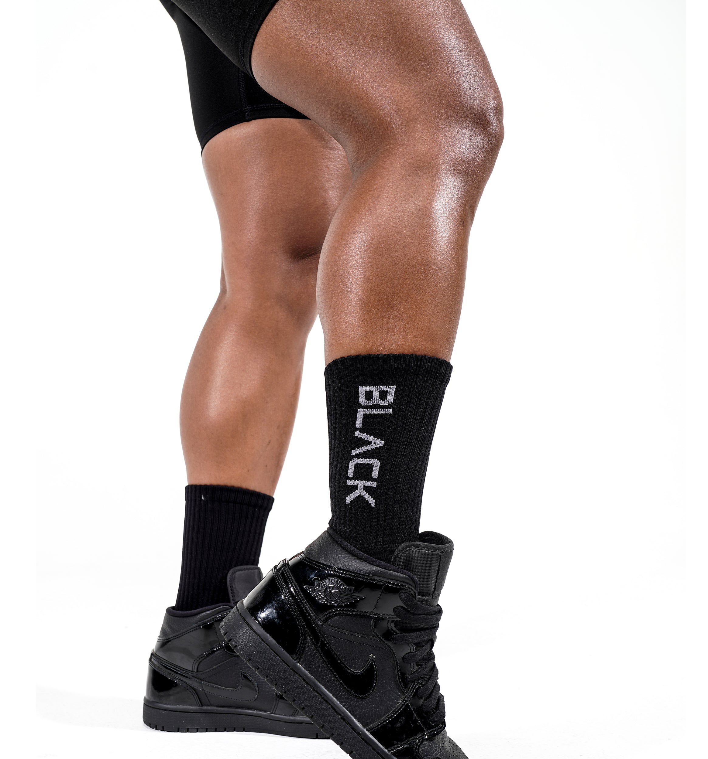 Actively Black Performance Crew Socks