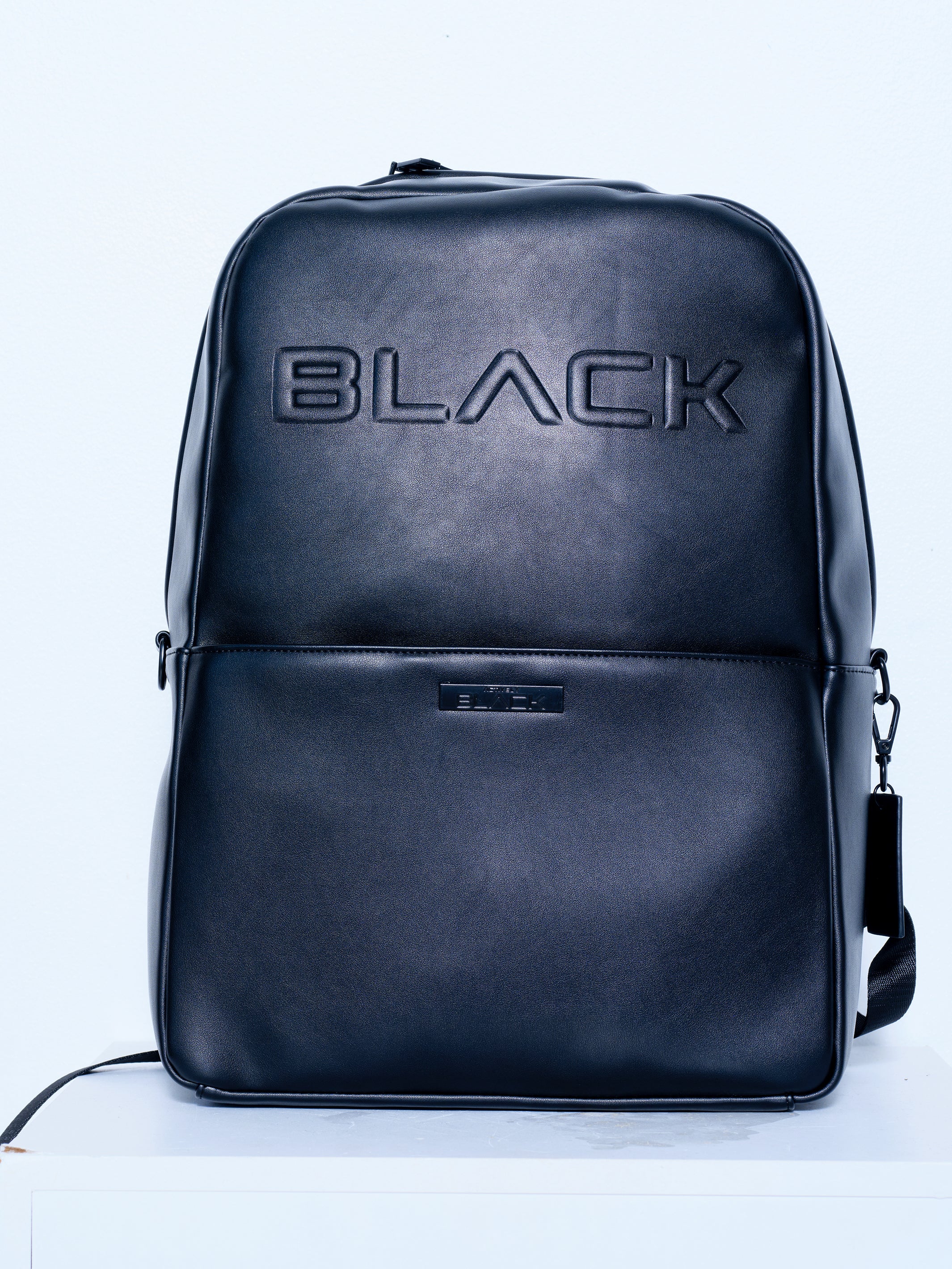 Actively Black Embossed Logo Backpack