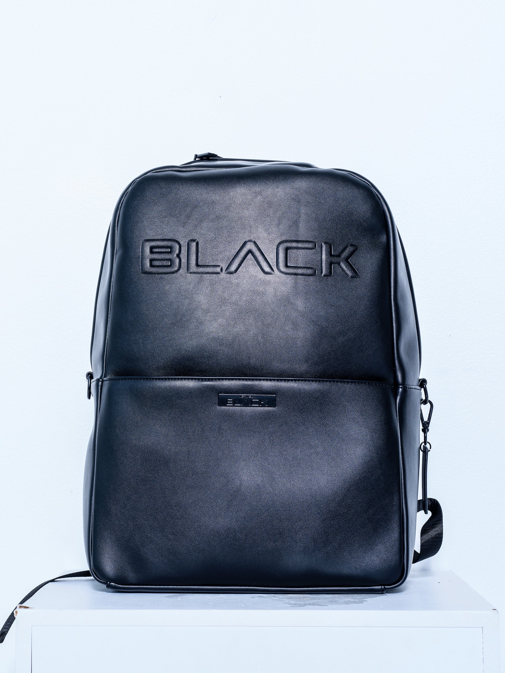 Actively Black Embossed Logo Backpack