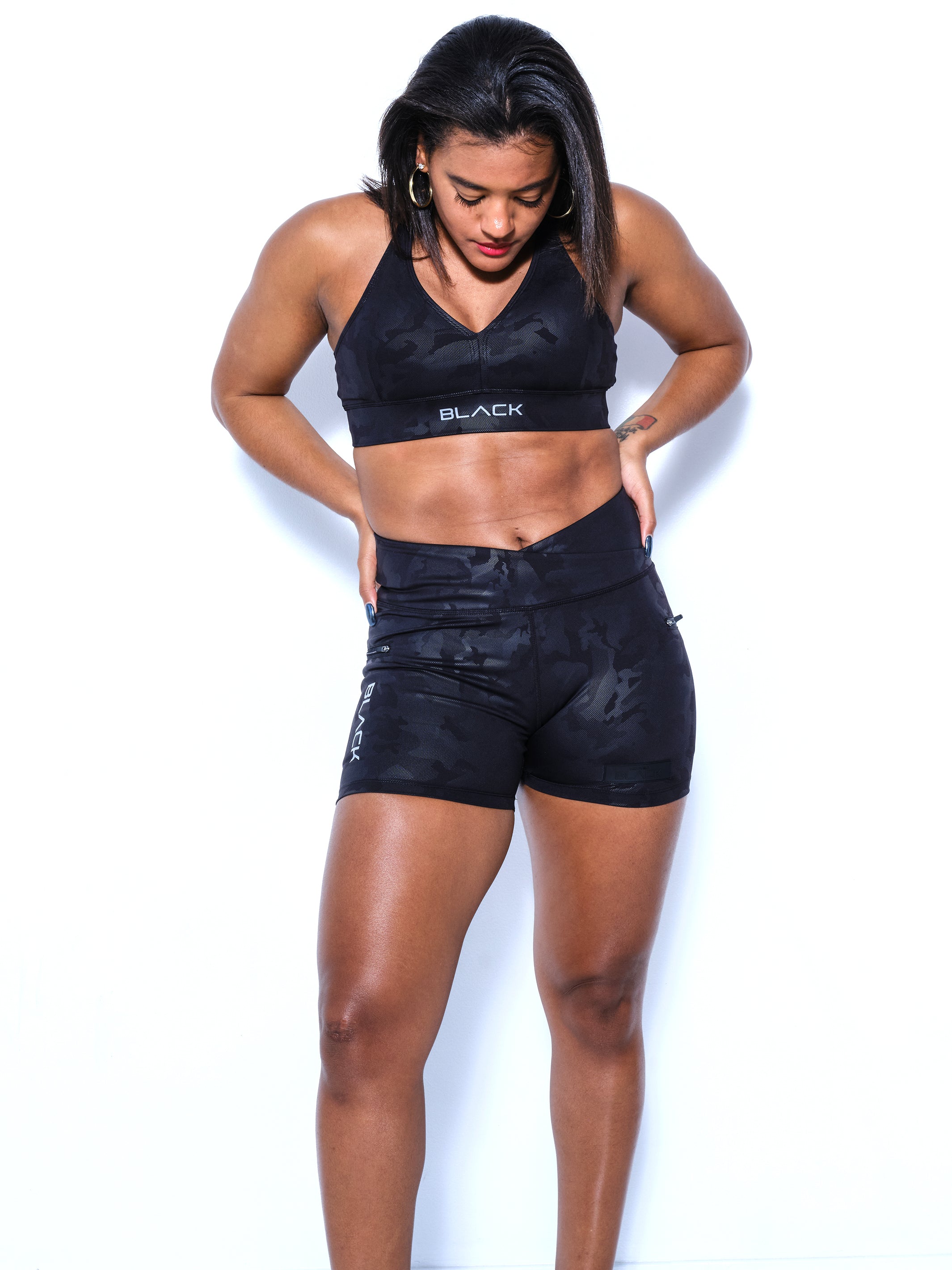 Women's Black Camo 2.0 Sports Bra