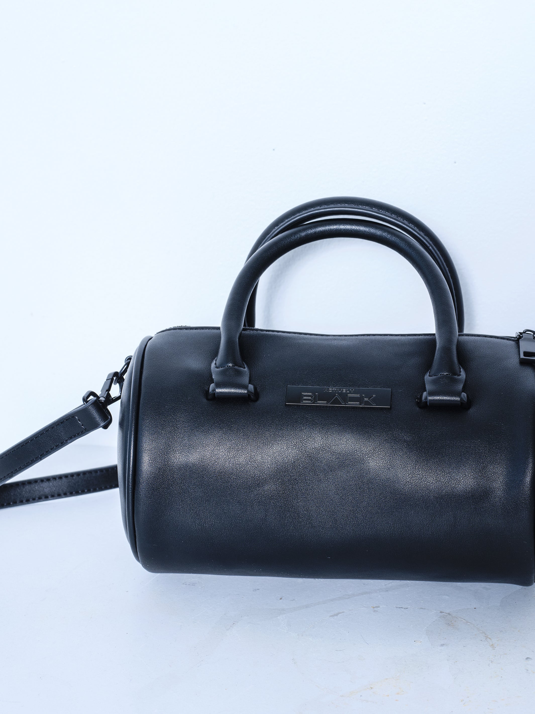 Actively Black Mini Barrel Handbag