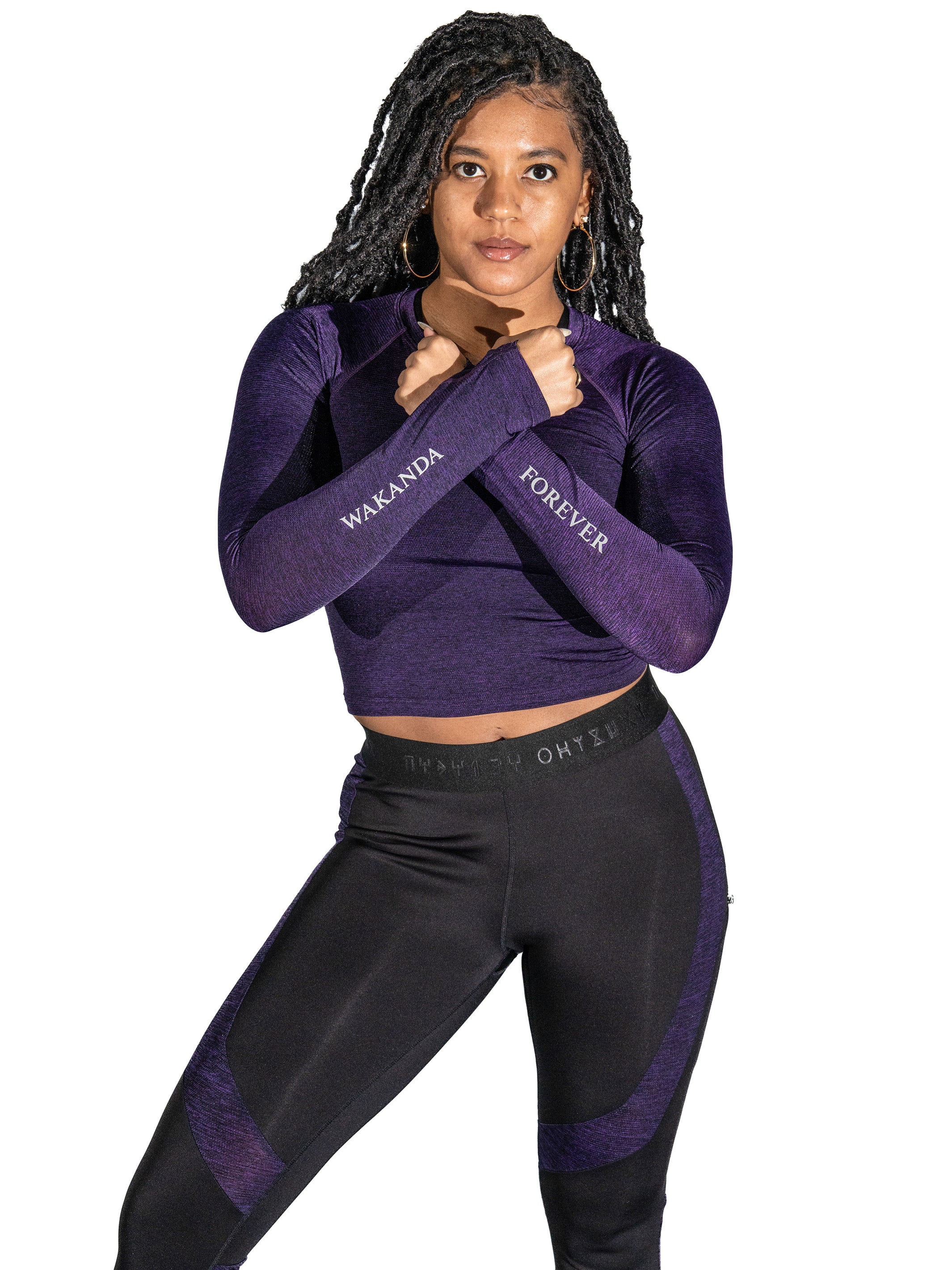 Women's Wakanda Athletics Long Sleeve Crop