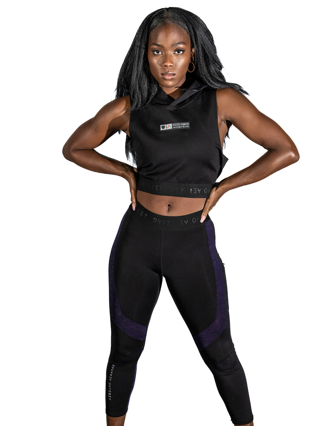 Women's Wakanda Athletics Sleeveless Crop Performance Hoodie