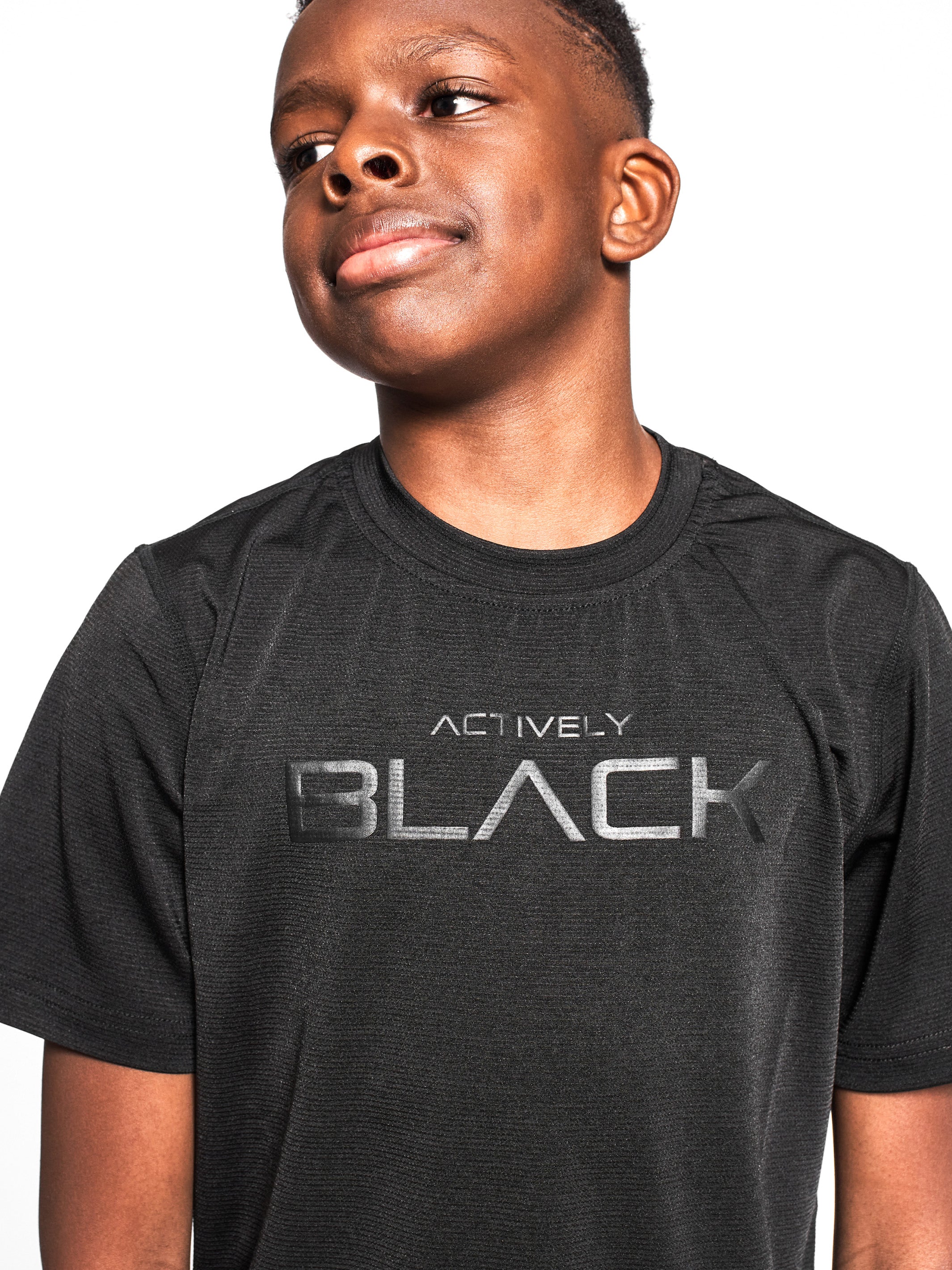Youth Actively Black Stealth Performance Shirt