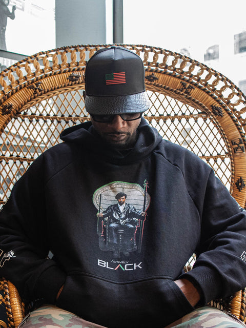 Huey Newton x Actively Black Hoodie