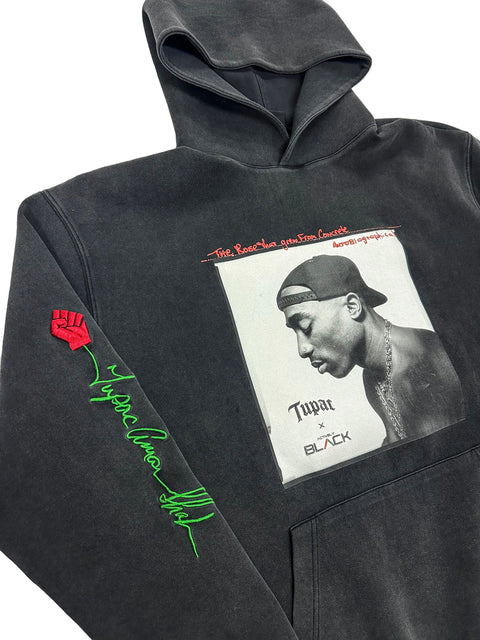 Unisex Tupac x Actively Black Signature Rose Hoodie