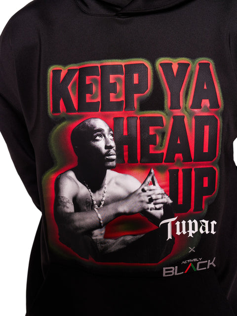 Unisex Tupac x Actively Black Keep Your Head Up Hoodie