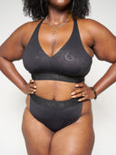 Black Band Swim Top