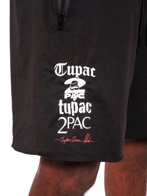 Men's Tupac x Actively Black Logo Shorts