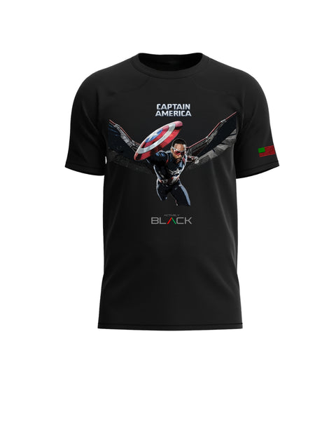 Captain America x Actively Black Flying Sam Performance Shirt