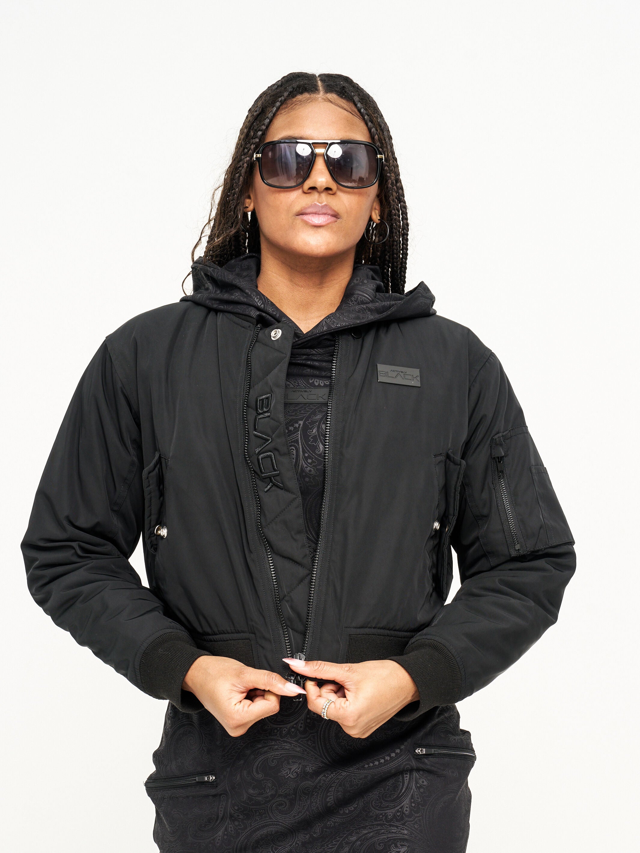 Women's Actively Black Bomber Jacket