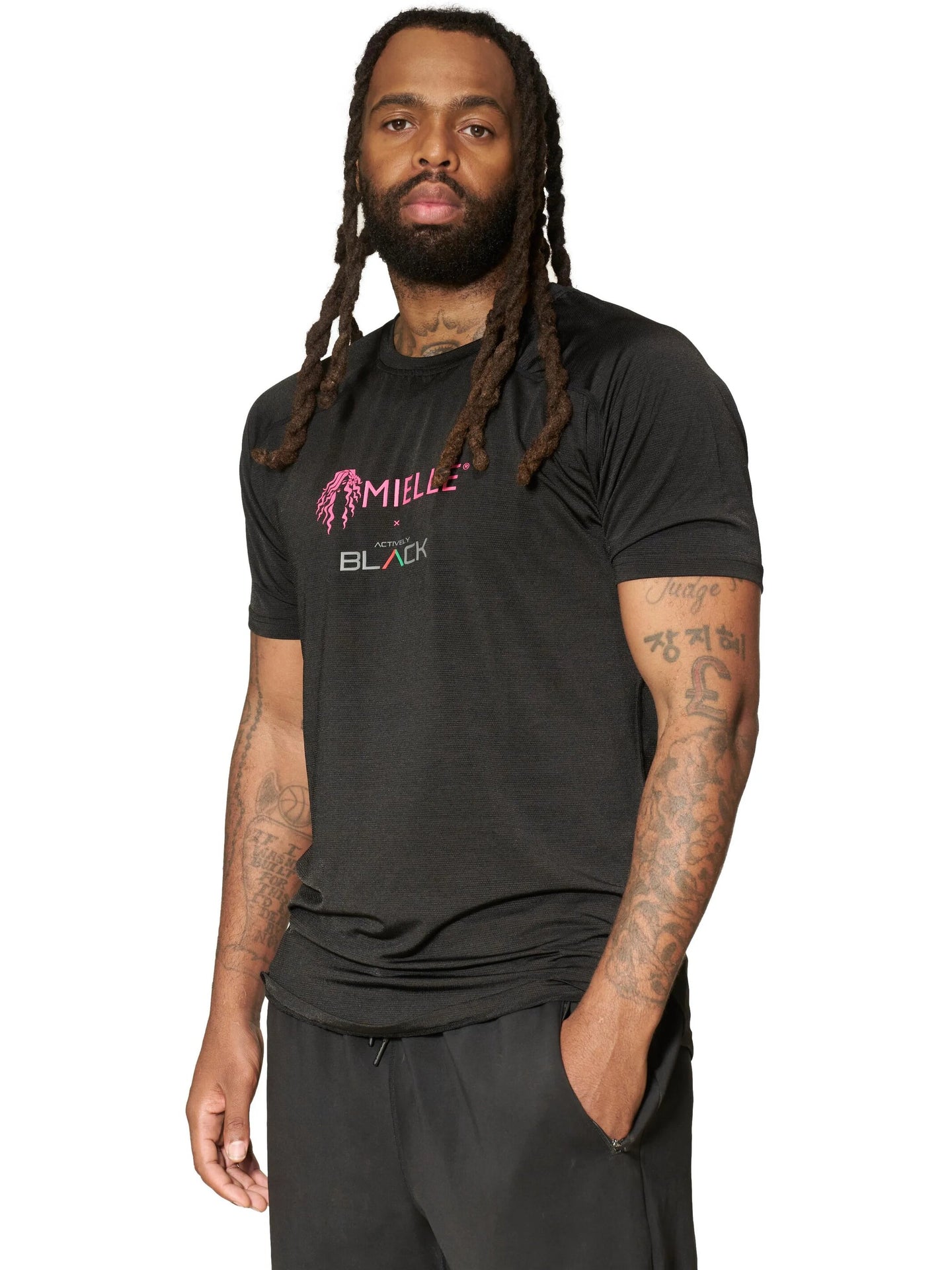 Actively Black x Mielle Pink Men's Performance Shirt
