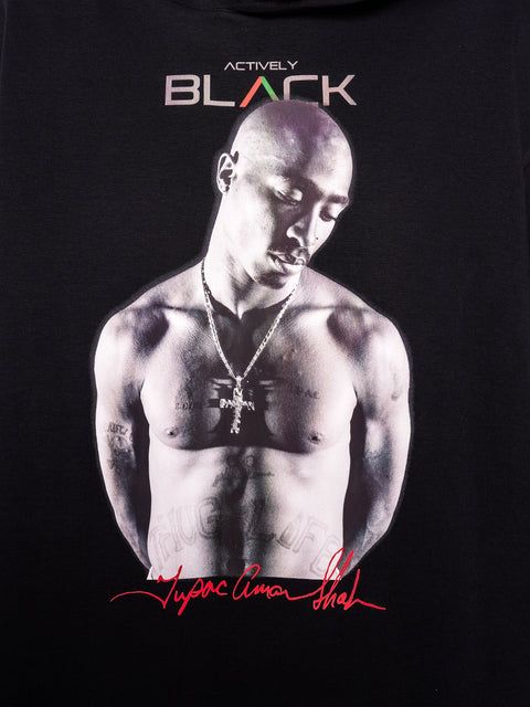 Unisex Tupac x Actively Black Hoodie