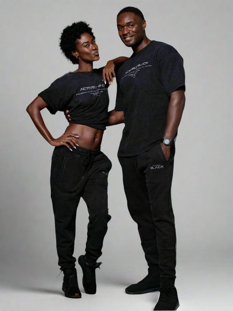 Unisex Actively Black Vintage Lifestyle Joggers