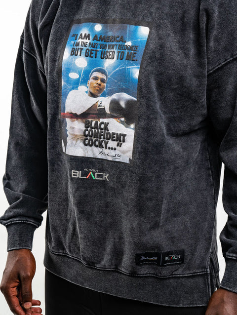 Muhammad Ali x Actively Black & Cocky Vintage Crewneck