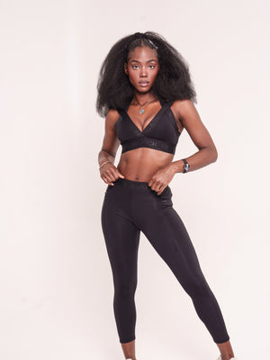 Women's Black Band Tights