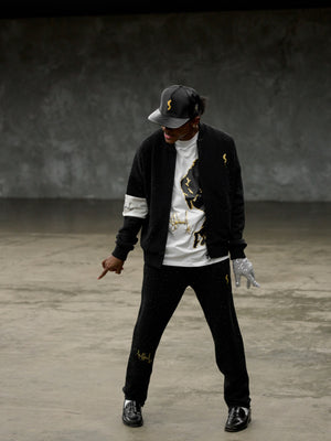 Michael Jackson x Actively Black Moonwalker Bedazzled Pants