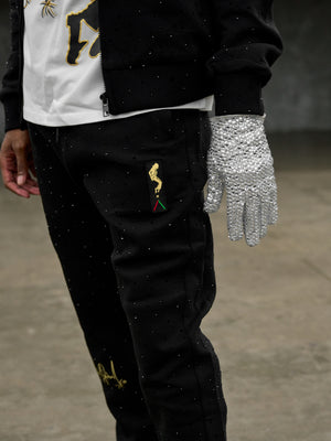 Michael Jackson x Actively Black Moonwalker Bedazzled Pants