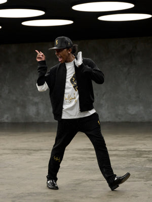 Michael Jackson x Actively Black Moonwalker Bedazzled Pants