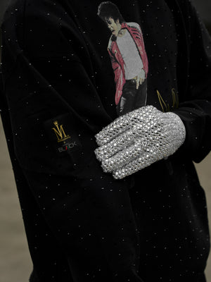 Michael Jackson x Actively Black Toe Stand Bedazzled Hoodie