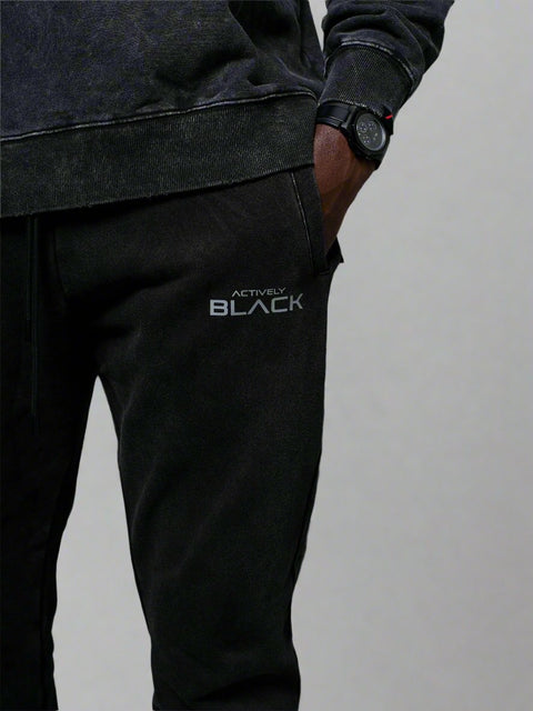 Unisex Actively Black Vintage Lifestyle Joggers