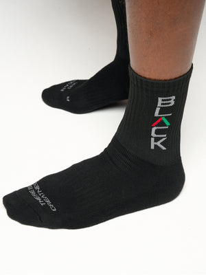 Actively Black Logo Performance Socks