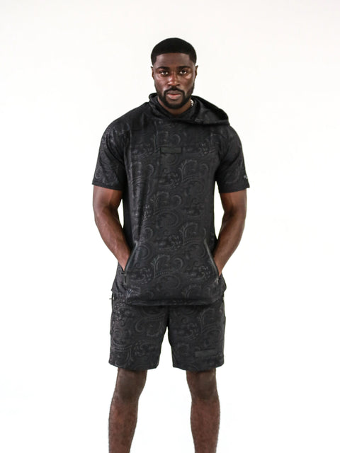 Men's Black Paisley Performance Shorts