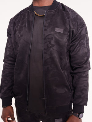 Men's Black Camo Luxe Bomber