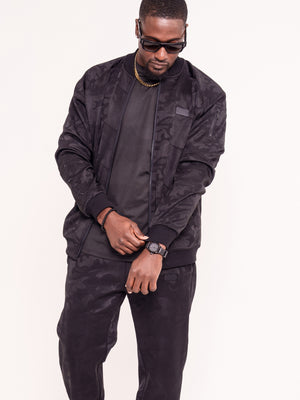 Men's Black Camo Luxe Bomber