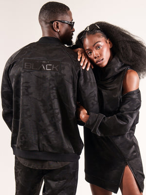 Men's Black Camo Luxe Bomber