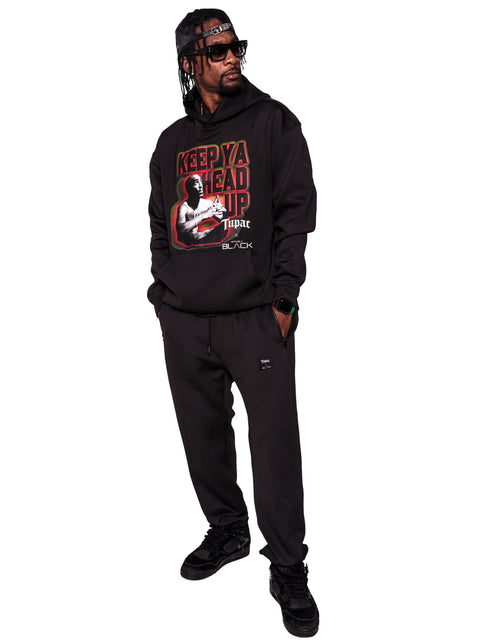 Unisex Tupac x Actively Black Logo Joggers