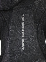 Men's Black Paisley Short Sleeve Hoodie