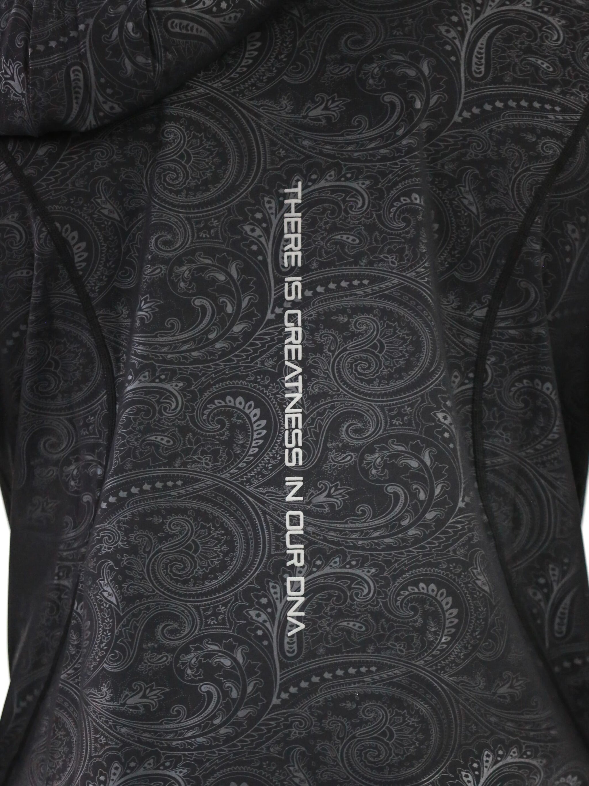 Men's Black Paisley Short Sleeve Hoodie