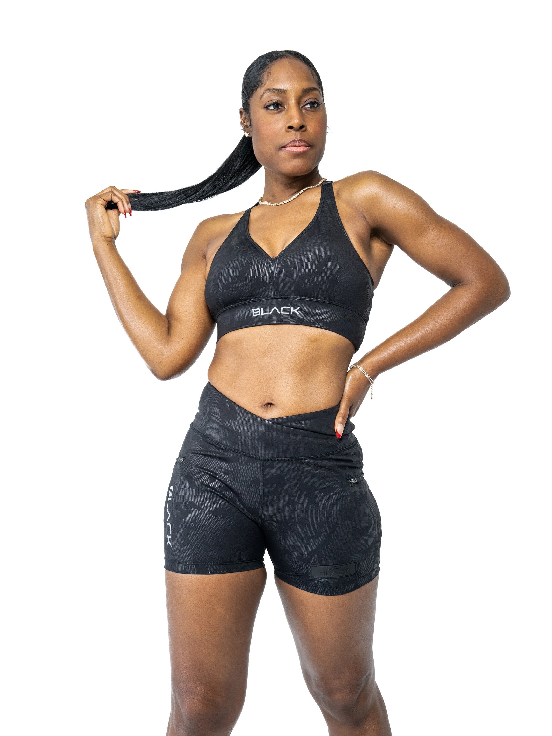 Women's Black Camo 2.0 Biker Shorts