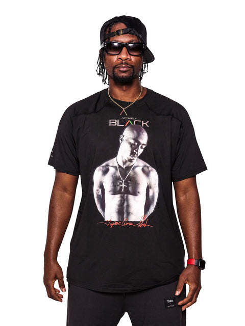 Unisex Tupac x Actively Black Performance Shirt