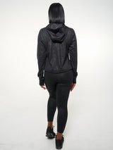 Women's Black Paisley Zipper Hoodie