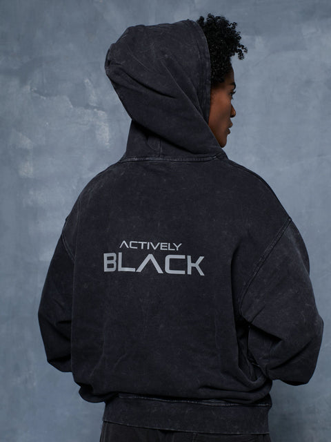 Unisex Actively Black Vintage Lifestyle Hoodie