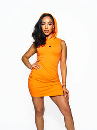 Women's Neon Sleeveless Hoodie Dress