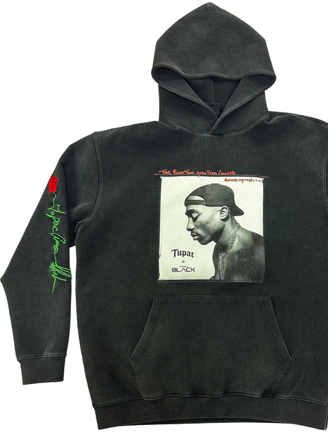 Unisex Tupac x Actively Black Signature Rose Hoodie