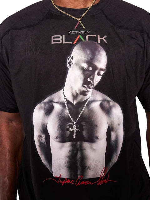 Unisex Tupac x Actively Black Performance Shirt