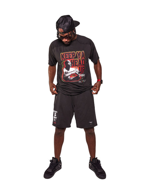 Men's Tupac x Actively Black Logo Shorts