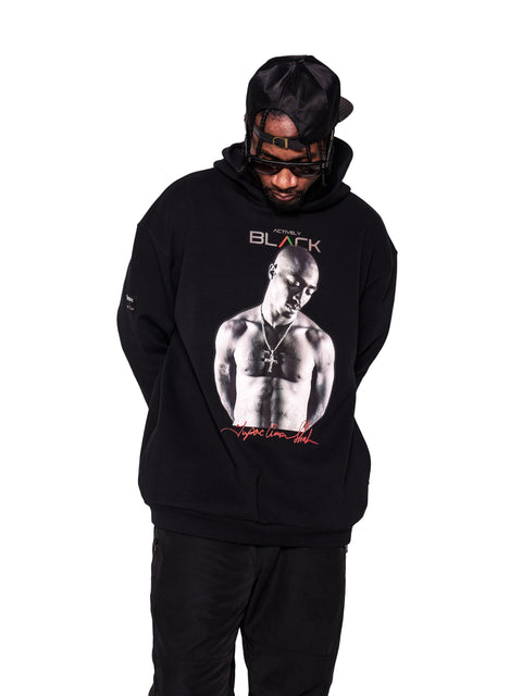 Unisex Tupac x Actively Black Hoodie