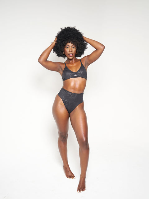 Actively Black High Waisted Swim Bottom