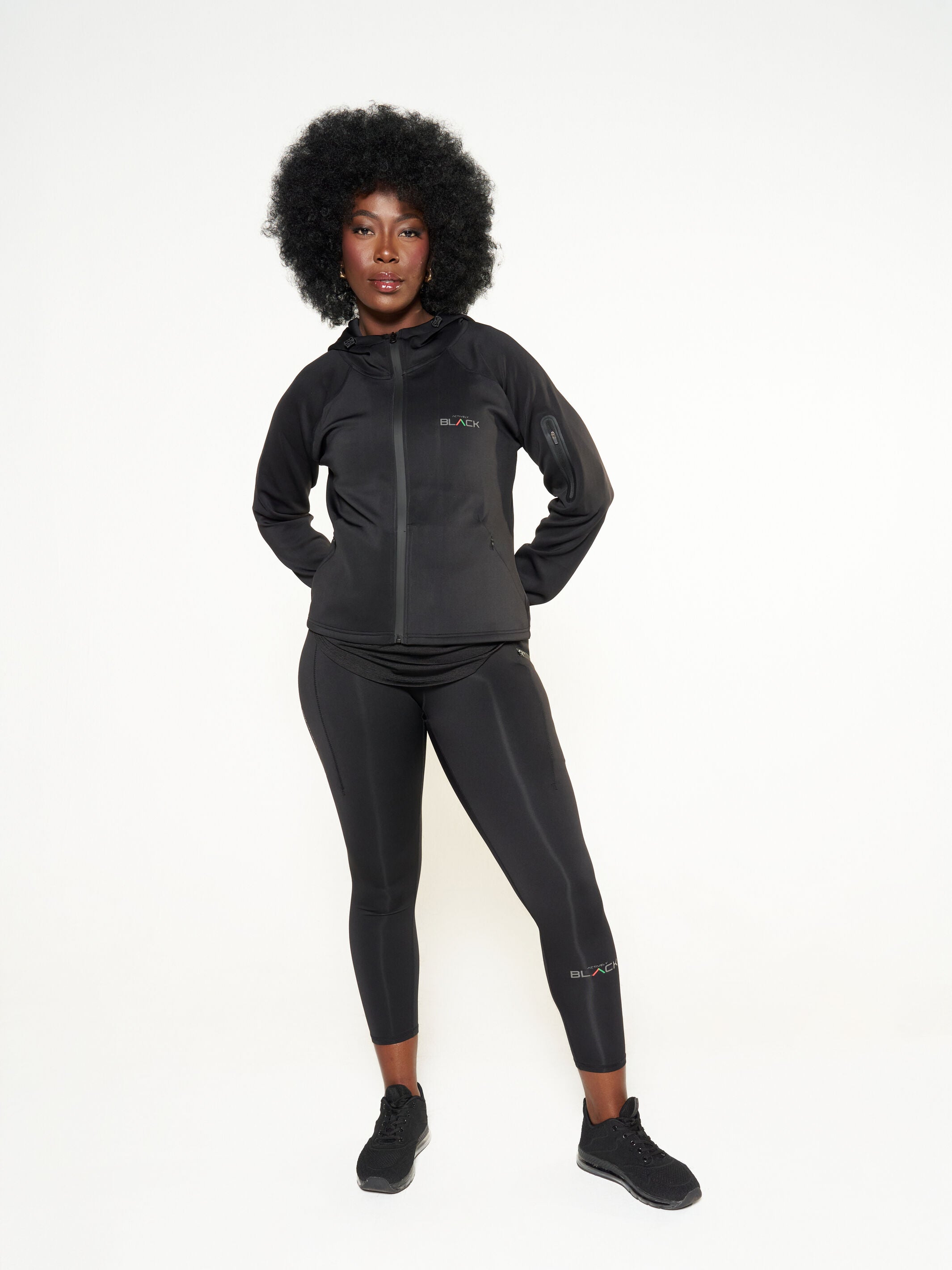 Women's Zipper Performance Hoodie 2x / Black