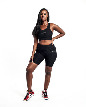 Women's Black Zebra Luxe Bra