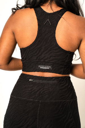 Women's Black Zebra Luxe Bra