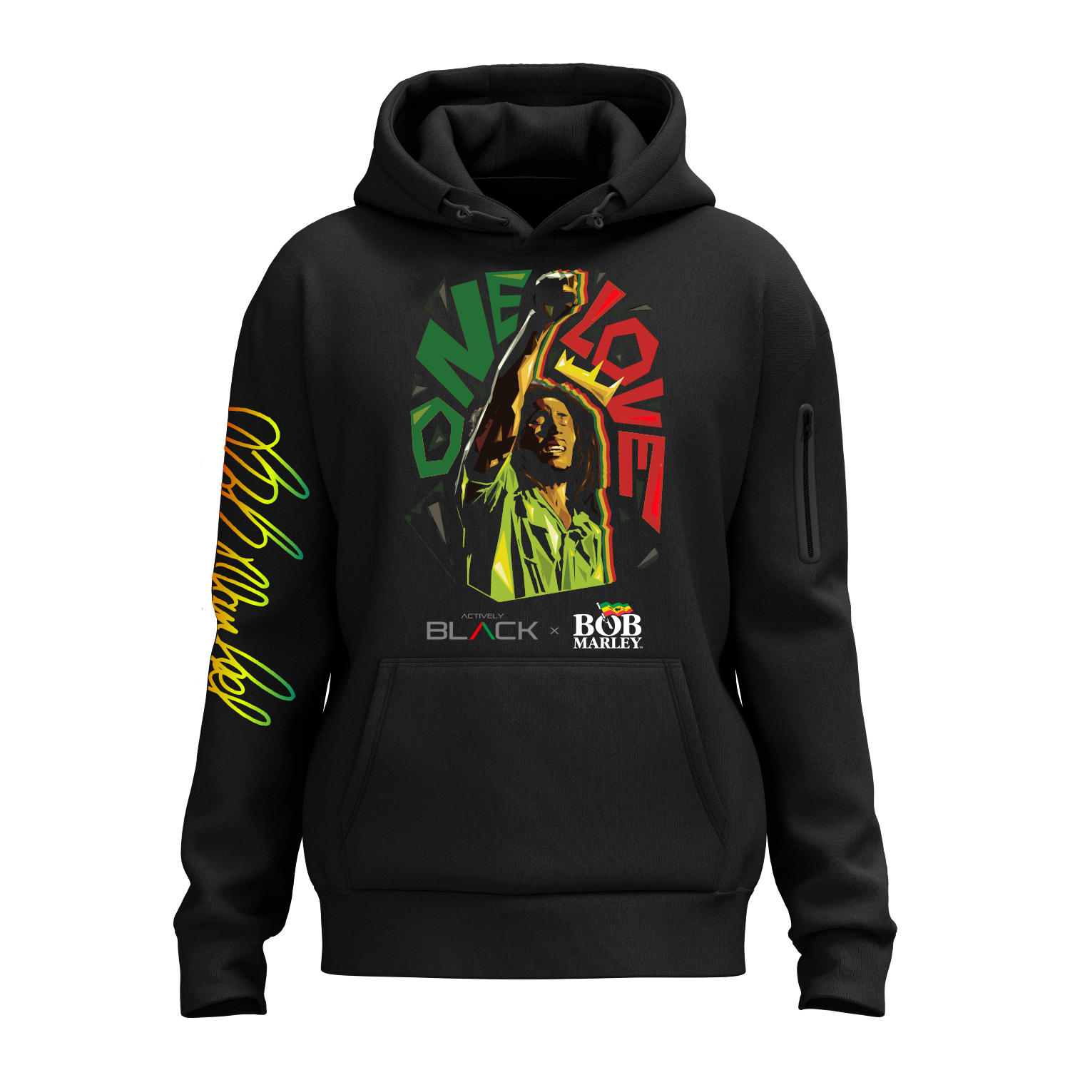 Bob Marley x Actively Black Performance Tech Hoodie