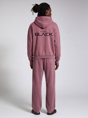 Actively Black Logo Vintage Washed Fleece Hoodie