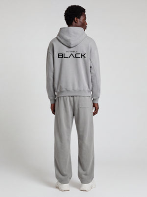 Actively Black Logo Vintage Washed Fleece Hoodie