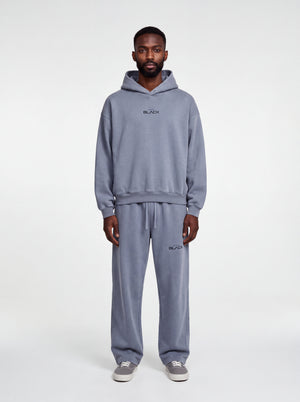 Actively Black Logo Vintage Washed Fleece Hoodie